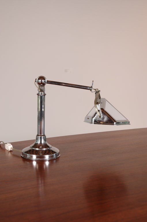 Chrome & Glass Adjustable Desk Lamp 1