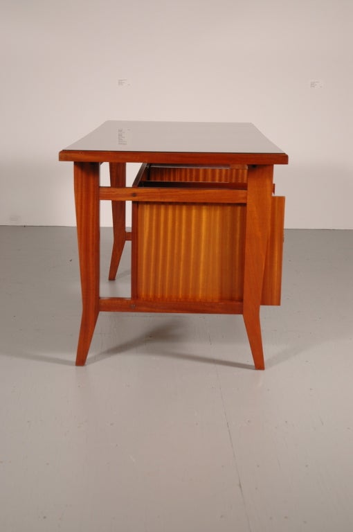 Italian Schirolli's  Mahogany Desk after Gio Ponti For Sale