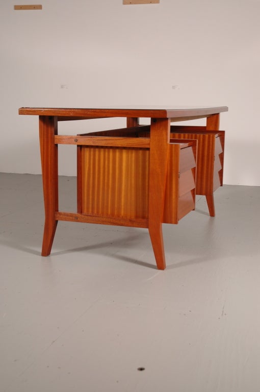 Mid-20th Century Schirolli's  Mahogany Desk after Gio Ponti For Sale