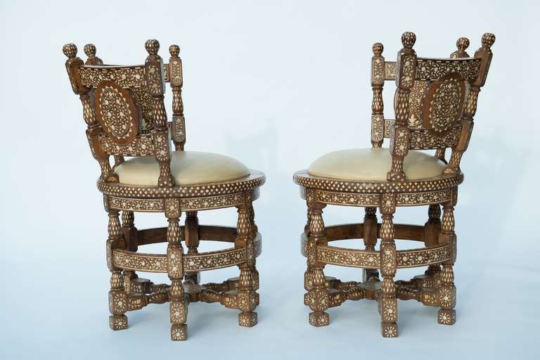 British Colonial Pair of Rare Burgomaster Chairs