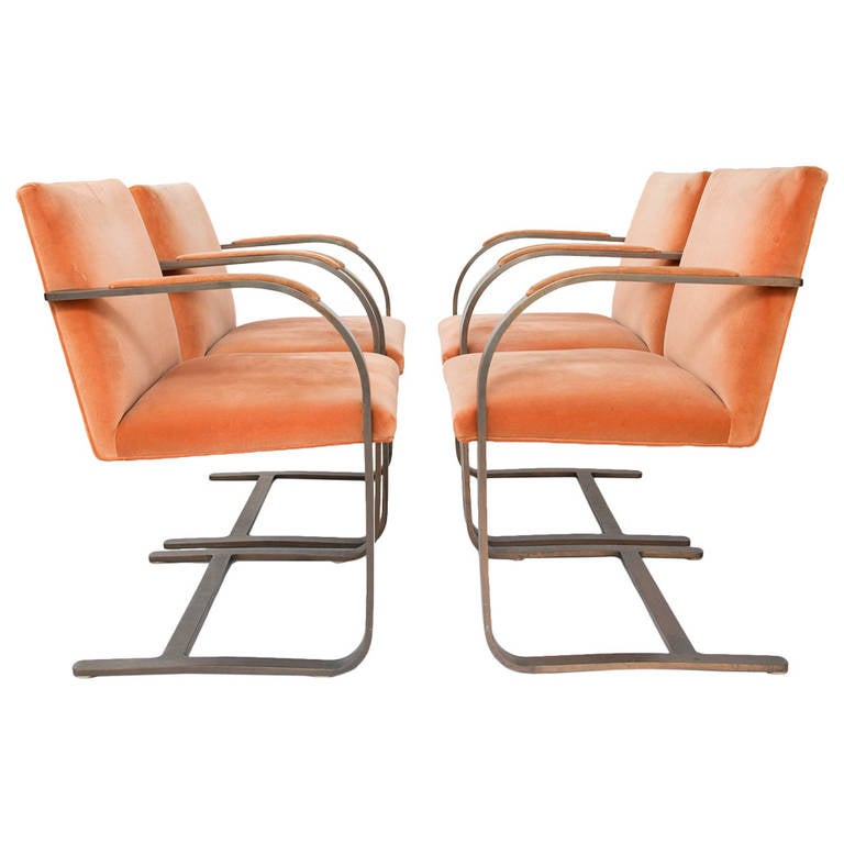 Rare Bronze Brno Chairs by Mies For Sale