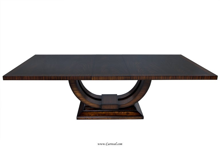 Extraordinary Custom-Made Art Deco Mahogany Dining Table With Rosewood  Banding For Sale At 1Stdibs