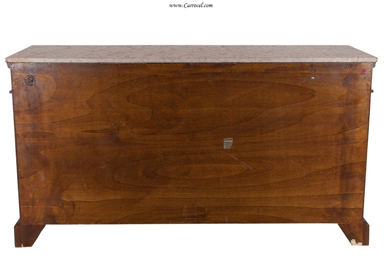 Italian Vintage Marble Top Rosewood Bedroom Dresser Made In Italy