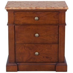 Italian Rosewood Marble Top Italian Nightstand End Table Made In Italy