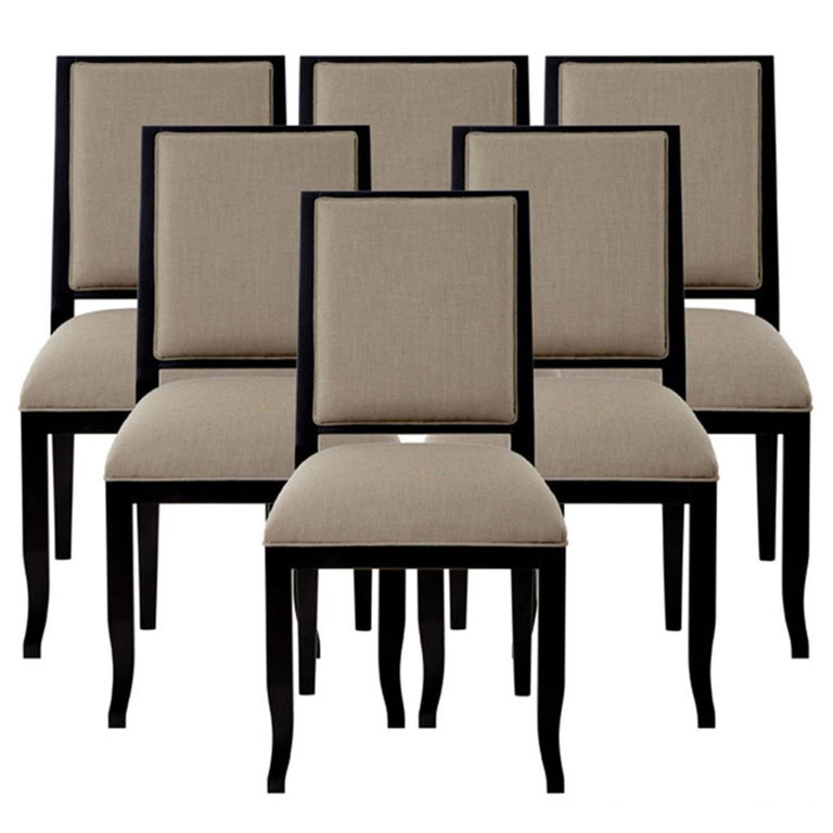 Modern Set of 6 Custom Contemporary Dining Side Chairs For Sale at 1stDibs