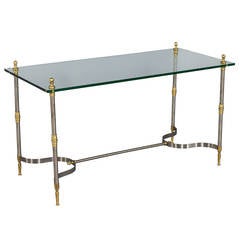 Glass Top Transitional Console Table