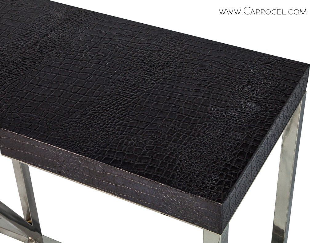 American Black Croc Extendible Console