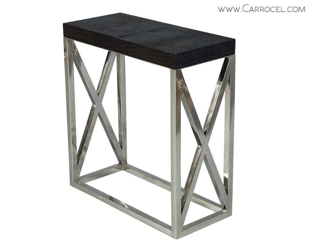 Black Croc Extendible Console In Excellent Condition In North York, ON