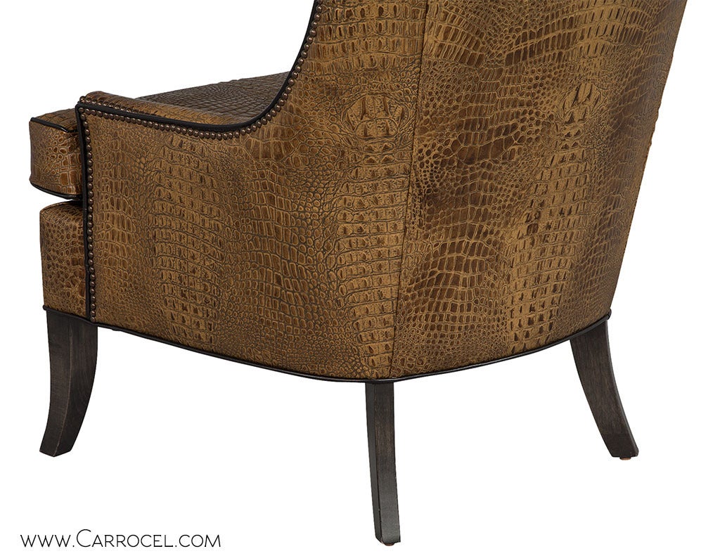 Leather Custom Croc Lounge Chair