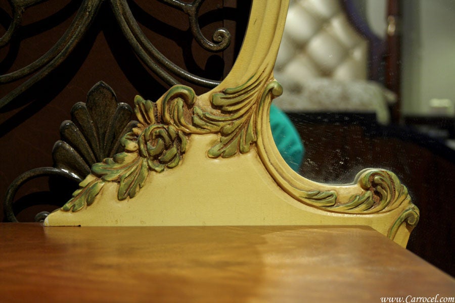 Vintage French Provincial Bedroom Vanity Mirror Desk 1
