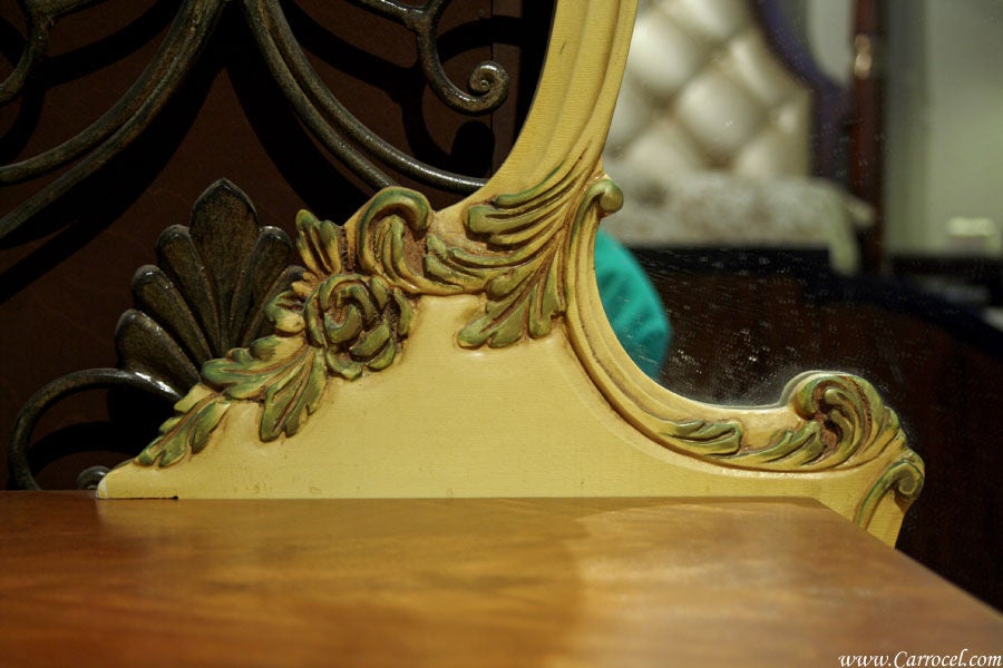 Vintage French Provincial Bedroom Vanity Mirror Desk at 1stDibs