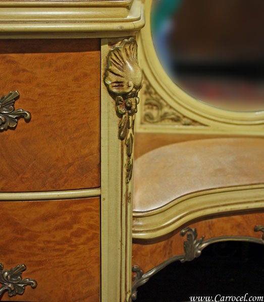 Vintage French Provincial Bedroom Vanity Mirror Desk at 1stDibs