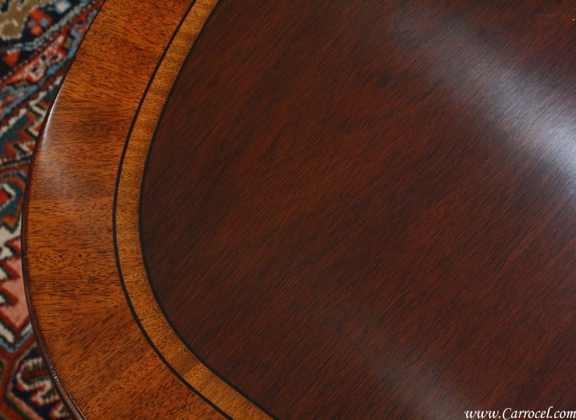 American Henkel Harris Mahogany Dining Table with Ribbon Banding