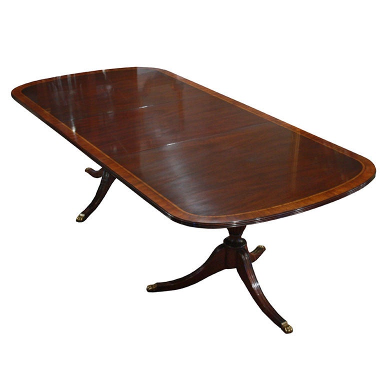 Henkel Harris Mahogany Dining Table with Ribbon Banding