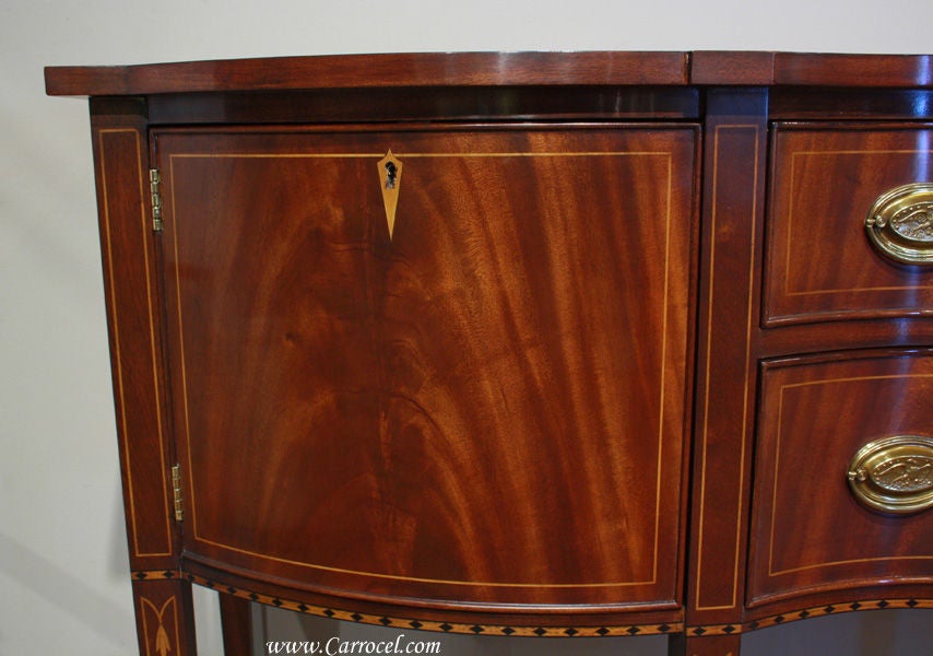 Henkel Harris Mahogany Bow Front Sideboard Buffet 2