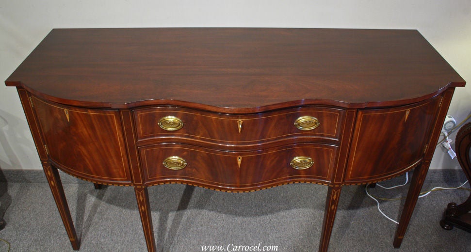 Henkel Harris Mahogany Bow Front Sideboard Buffet 3