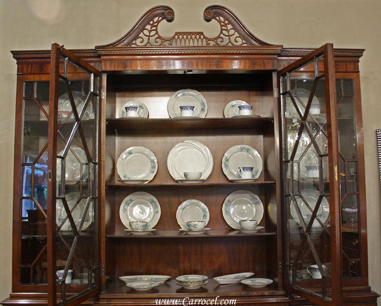 antique breakfront china cabinet