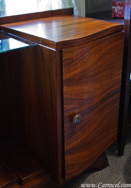 Vintage Mirrored Rosewood Art Deco Console Cabinet