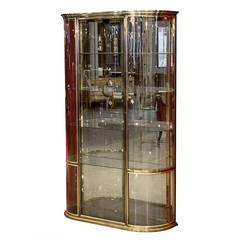 Brushed Steel and Brass Display Cabinet