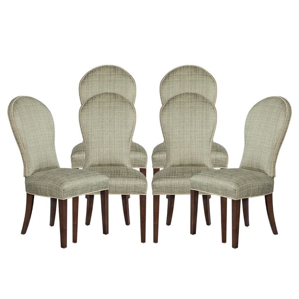 Set of Eight Paula Round-Back Dining Chairs