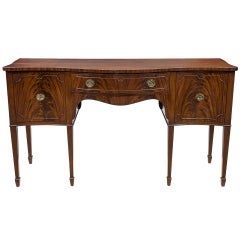 Fantastic Antique American Crotch Swirl Flamed Mahogany Sideboard Buffet