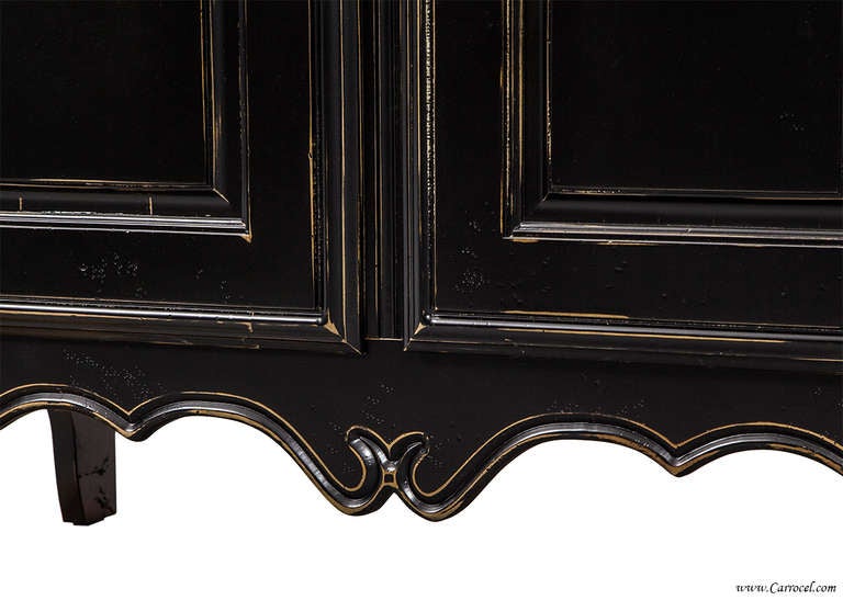 High Quality French Black Distressed Armoire Wardrobe Cabinet Made In Canada 2