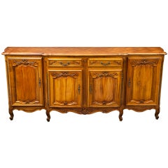 Vintage French Provincial Cherry Sideboard Buffet with Parquet Top from France