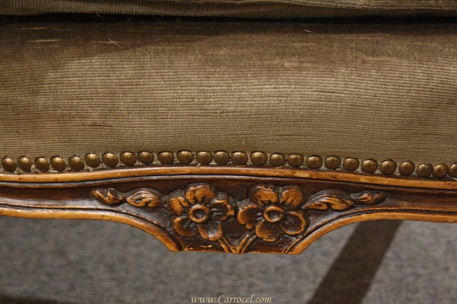 Antique French Louis XV Tufted Back Sofa Circa 1930s 3