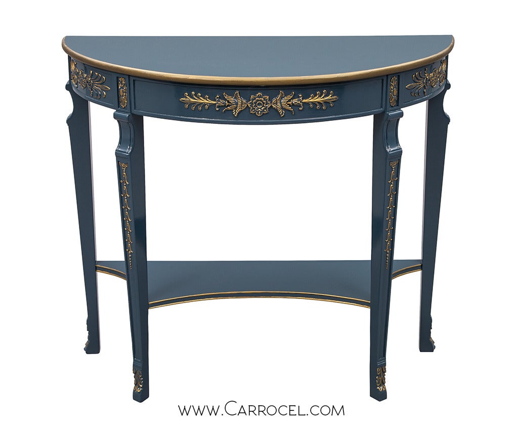 Antique French Regency Style Demi Lune Console