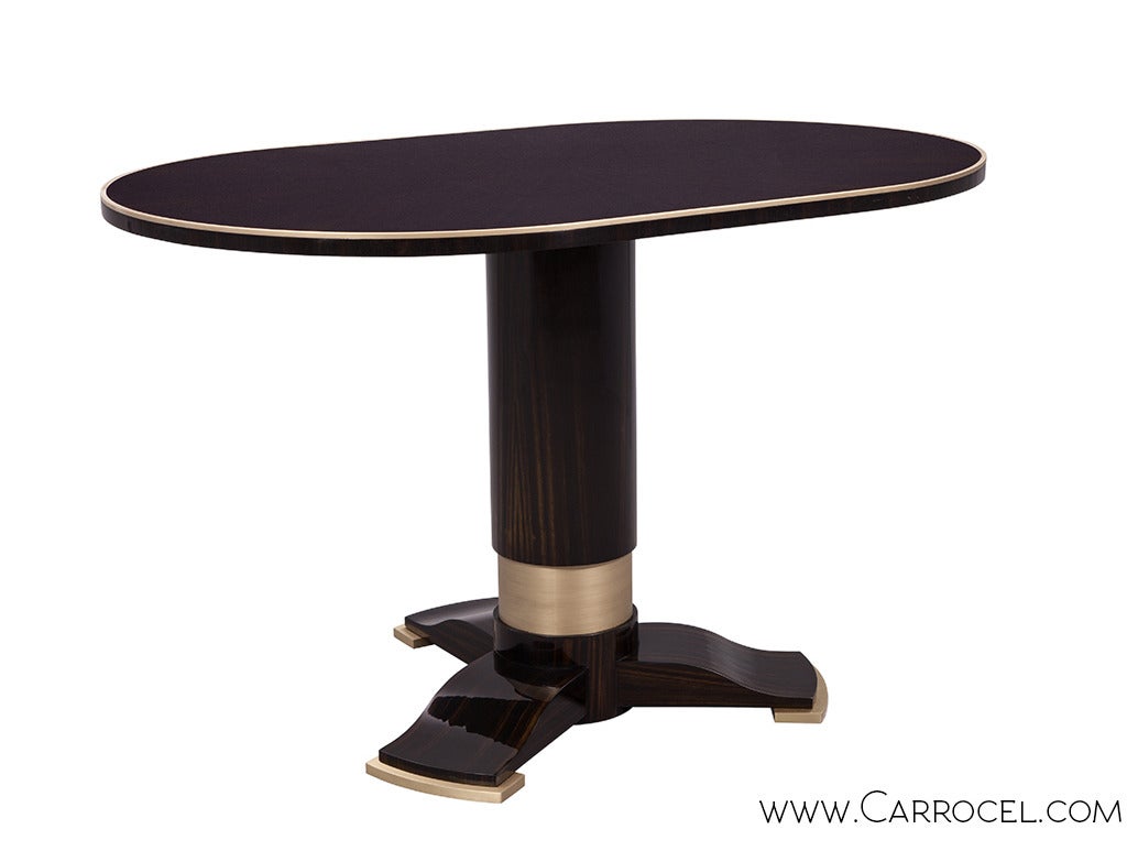 Custom Deco Style Macassar Ebony Oval Dining Table by Carrocel