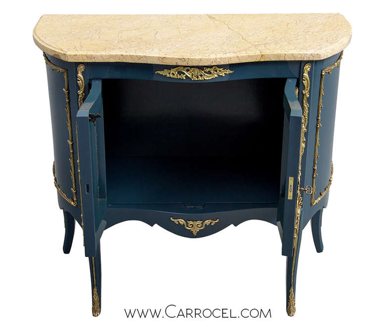 French Exquisite Louis XV Marble Top Commode Chest