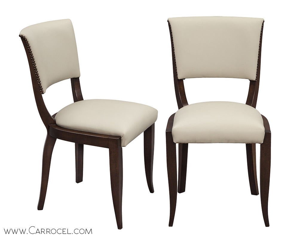 Pair of French Art Deco Side Chairs, Circa 1930