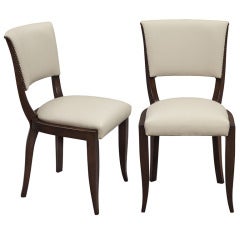 Pair of French Art Deco Side Chairs, Circa 1930