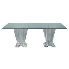 Lucite Pedestal Dining Table