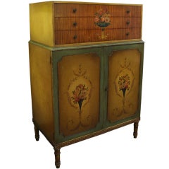 Antique Adam Style Hand-Painted Bedroom Dresser
