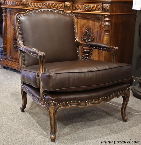 french country leather chair
