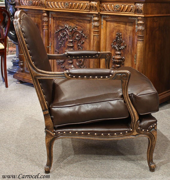 french country chair and ottoman