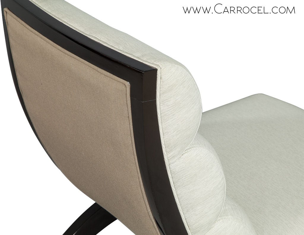 Fabric Pair of Custom Slipper Chairs