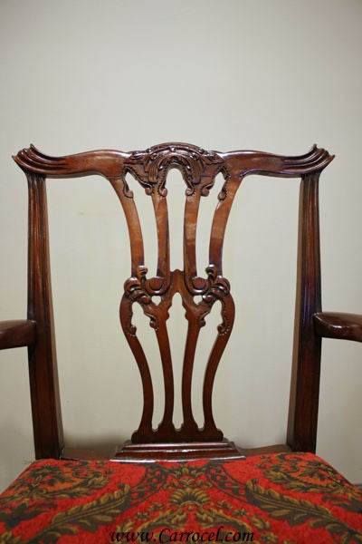 American Set of 12 Antique Mahogany Chippendale Dining Chairs