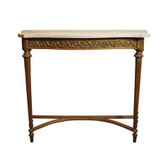 Antique French Marble Top Hall Console Table