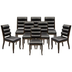 Custom Zebra Wood Art Deco Style Dining Chairs by Carrocel