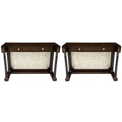 Pair of Antique Empire Entrance Console Hall Tables