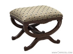 Newly Restored Antique Regency Style Footstool Bench by Carrocel