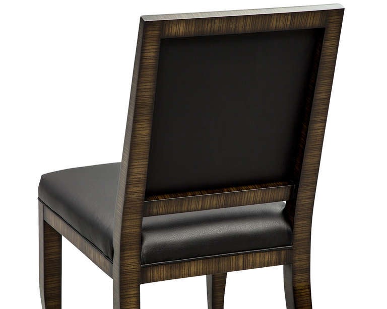 Custom Zebra Wood Art Deco Style Dining Chairs by Carrocel 1