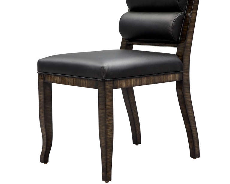 Custom Zebra Wood Art Deco Style Dining Chairs by Carrocel 2