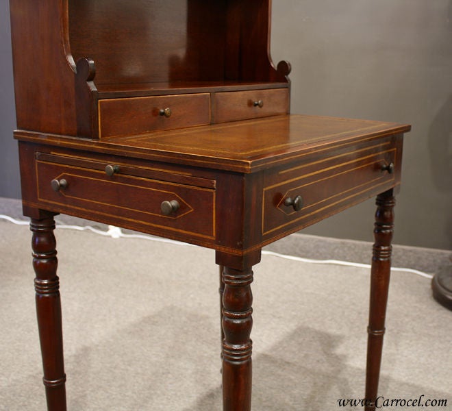 20th Century Antique Mahogany Secretary Desk Writing Telephone Table