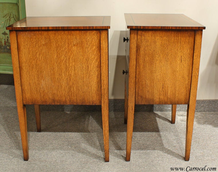 Pair of Kingwood and Solid Oak Nightstands/End Tables