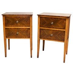 Pair of Kingwood and Solid Oak Nightstands/End Tables