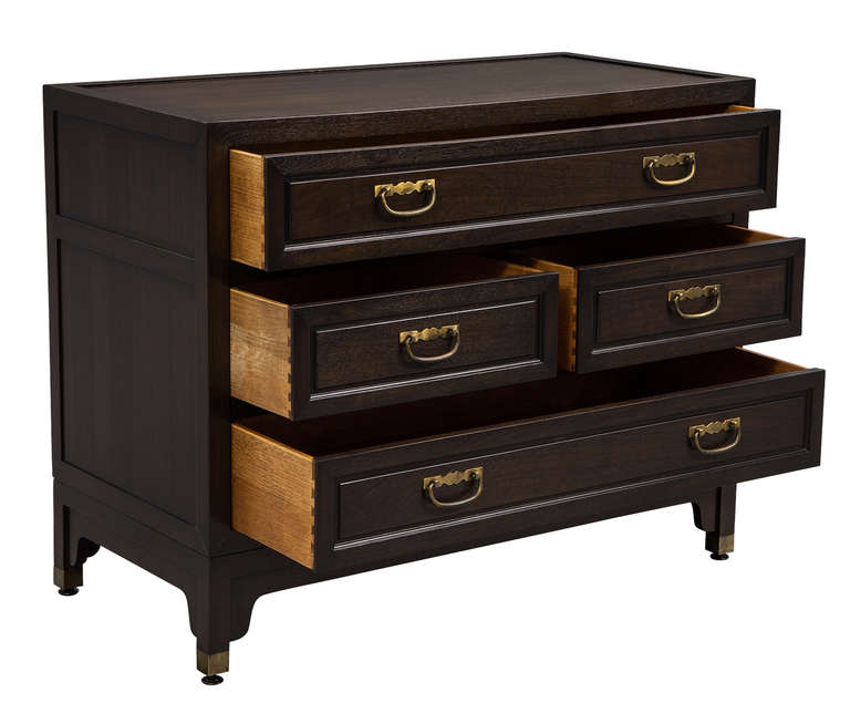 Mid-Century Modern Pair of Baker Mid Century Walnut Chest of Drawers Bachelor’s Chests
