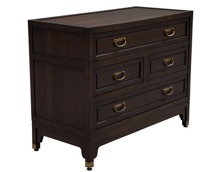 American Pair of Baker Mid Century Walnut Chest of Drawers Bachelor’s Chests